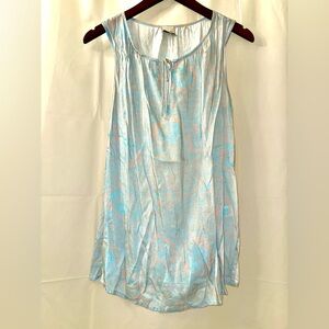 Ecru Light Blue Floral Top